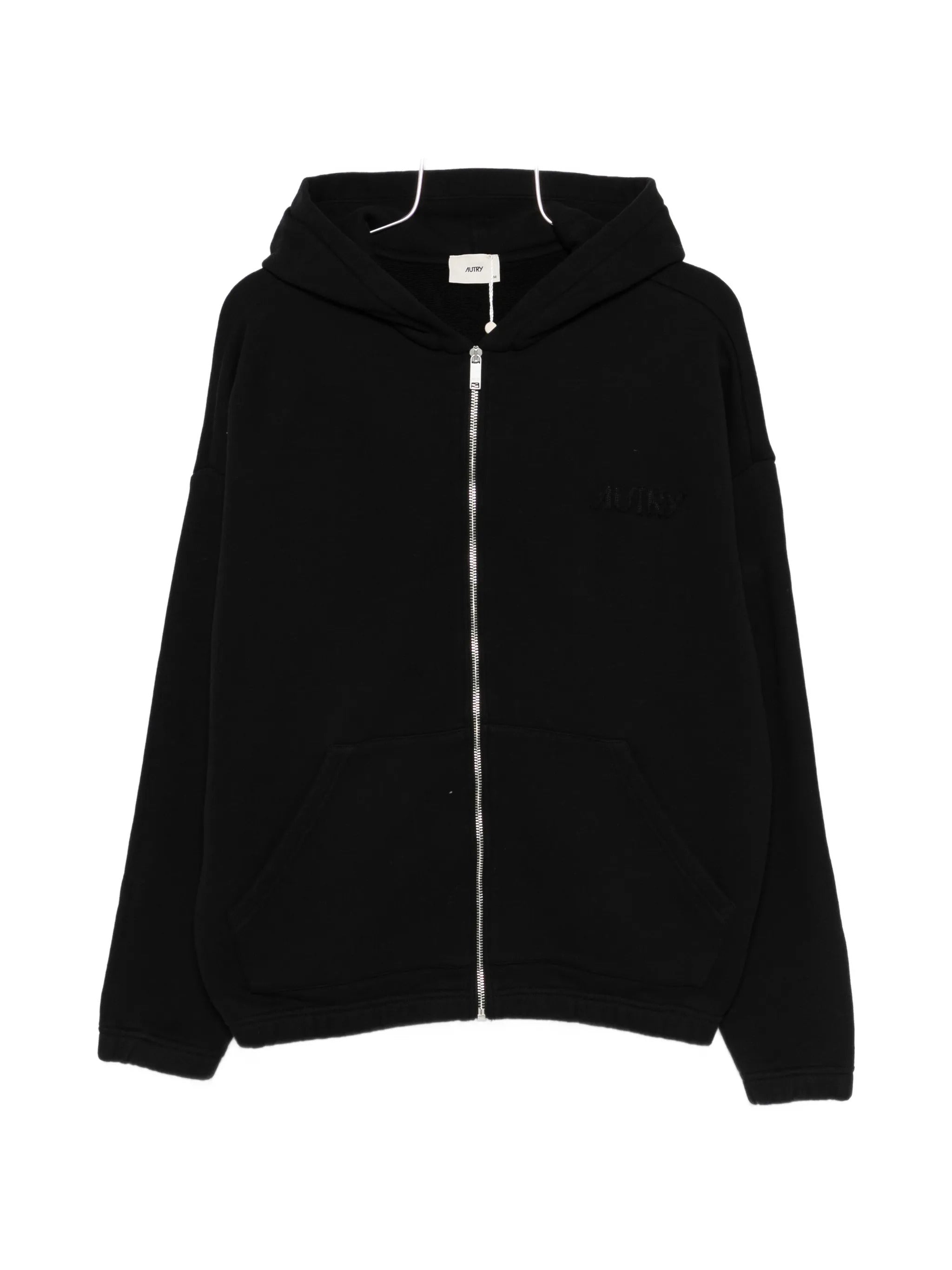 Men's Full-Zip Hoodie with Embroidered Logo Patch