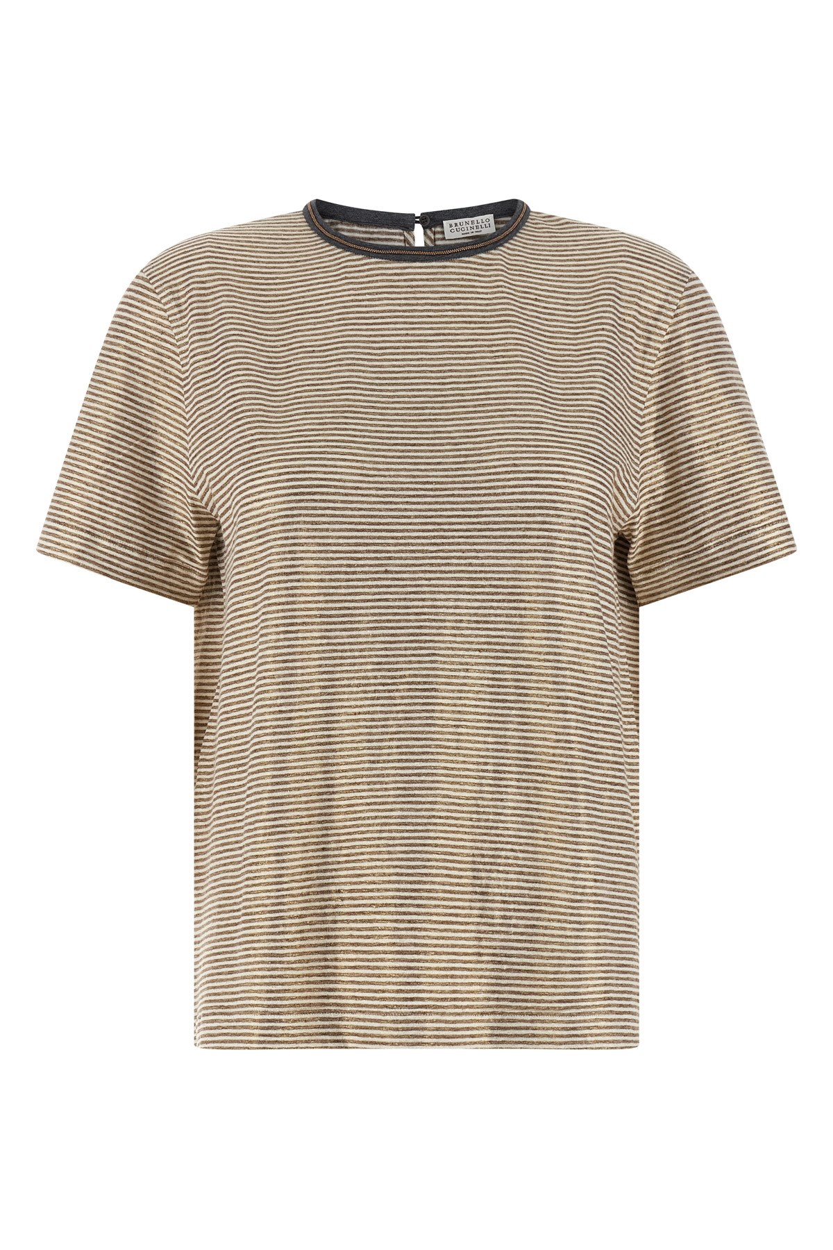 'Shiny Collar Detail' T-Shirt