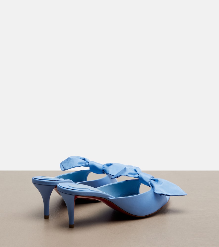 Mulazee bow-detail silk taffeta mules