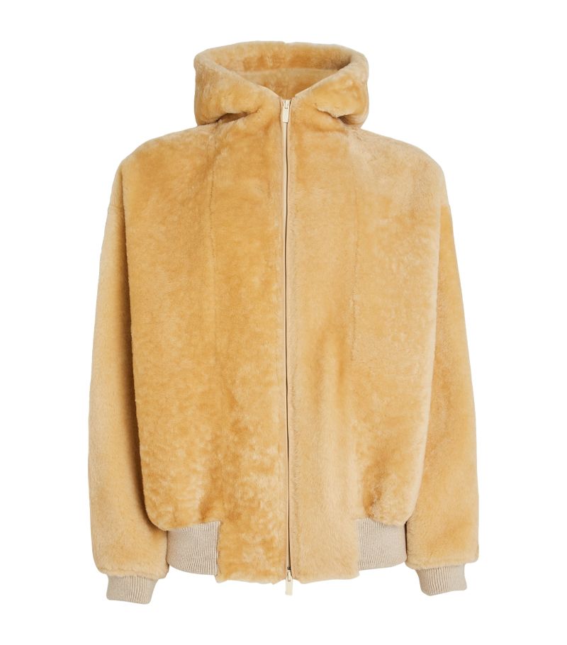 Shearling Hooded Bomber