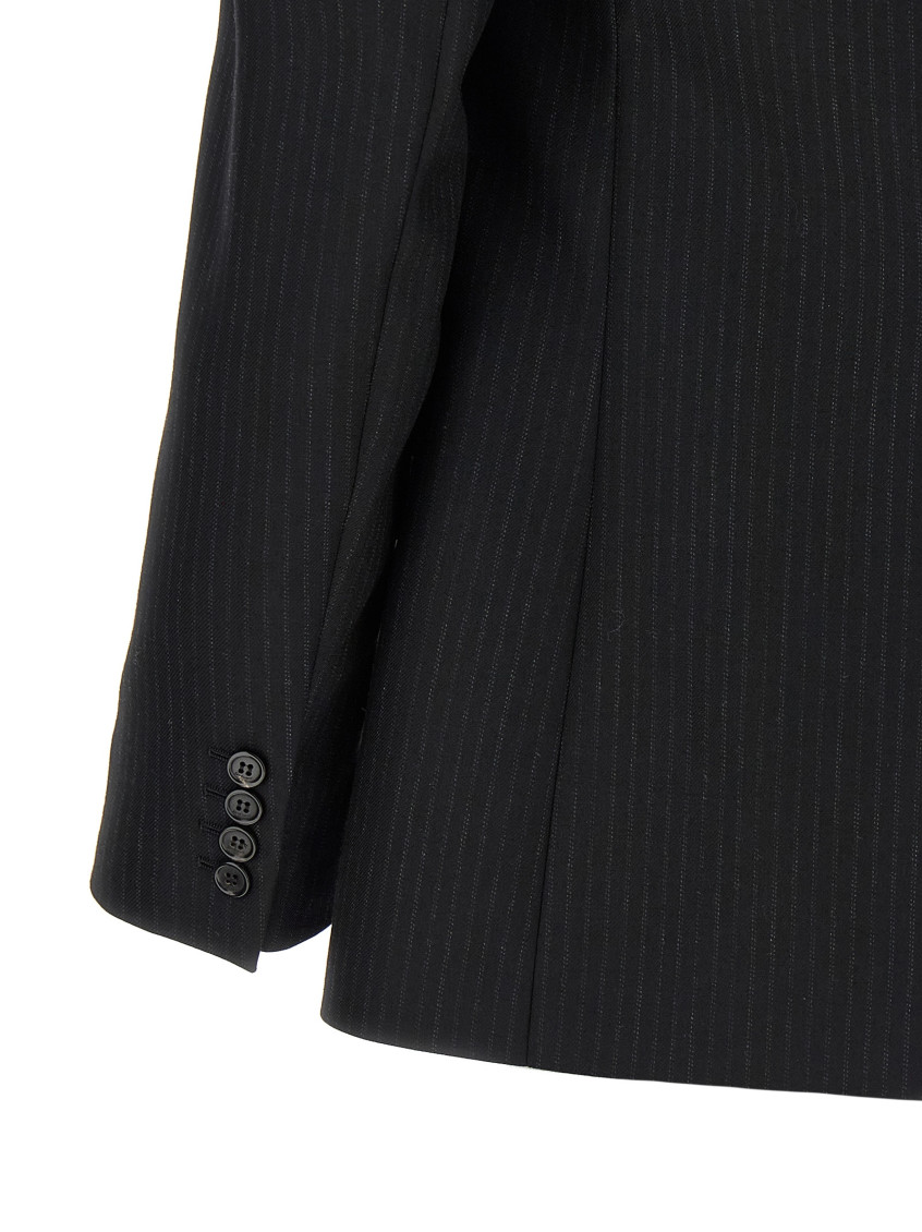 Saint Laurent - pinstripe single breasted blazer notch lape