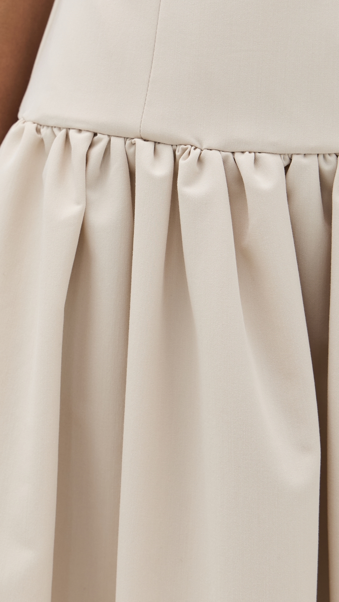 Drop Waist Peplum Midi Dress Beige 