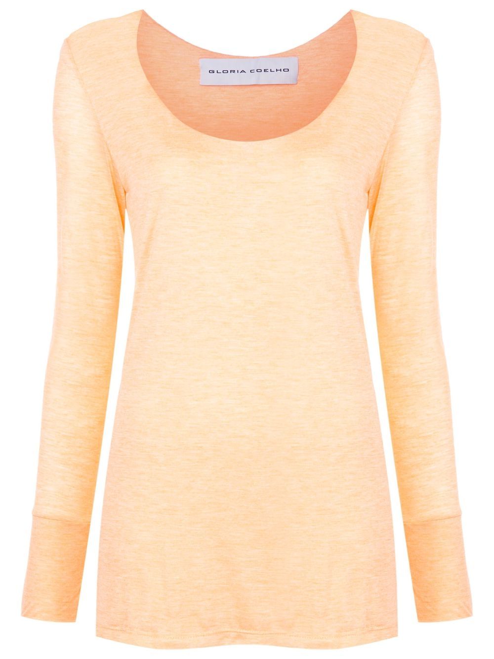 Scoop-neck long-sleeve top - Grey