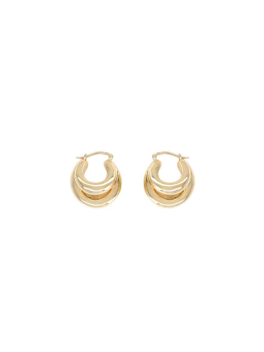 Golden Blow Up Huggies Earrings