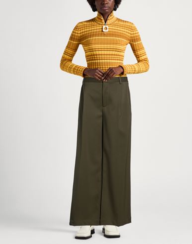 Woman Pants Military green Size 2 Wool, Elastane