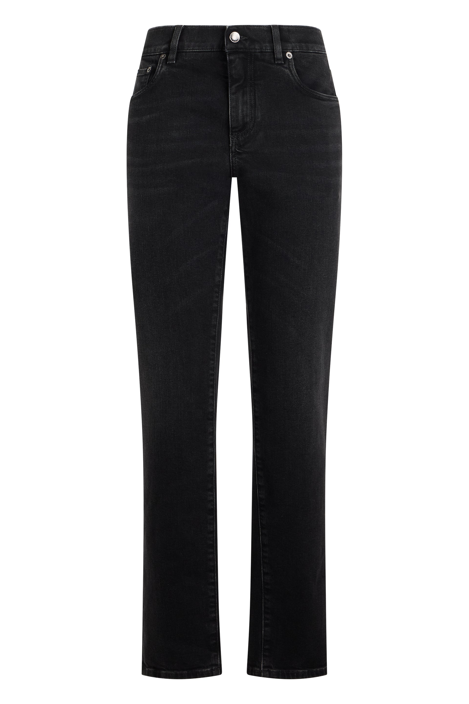 ? Removed Brand Not Allowed - Slim-Fit Straight-Leg Jeans with Zip & Button Closure