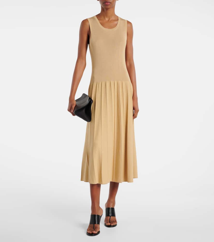 Pleated midi dress