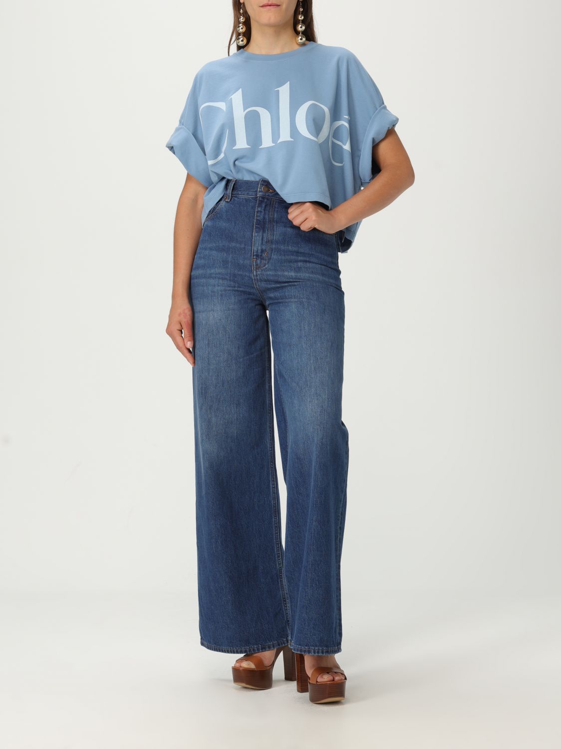 Logo-print T-shirt - Blue