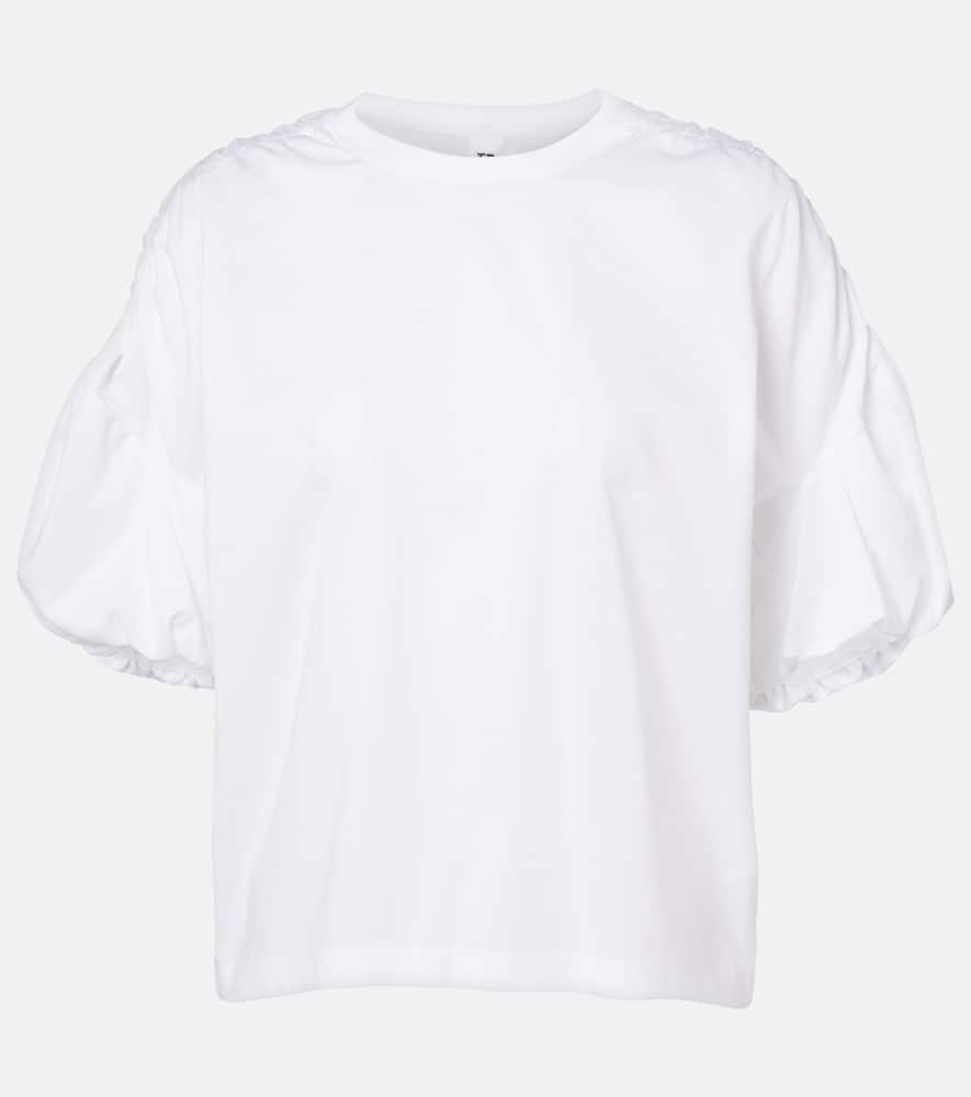 Gathered cotton jersey T-shirt