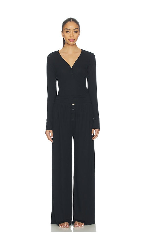 Homebodii Pointelle Lounge Set in Black. - XS also in L