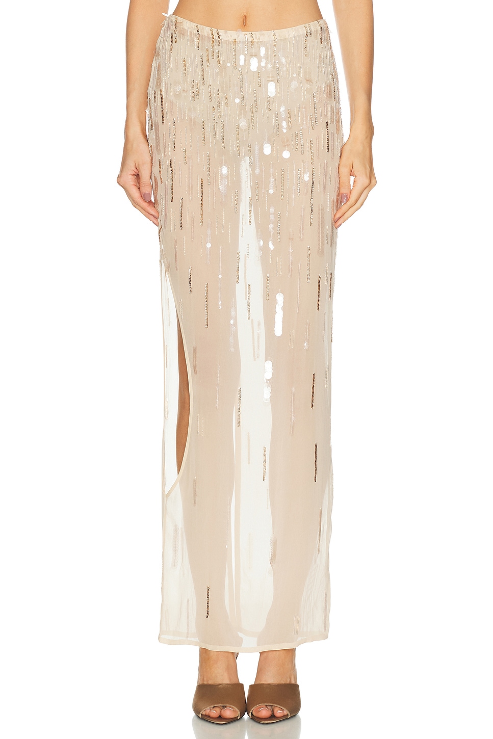 MAY MASHIAH Florence Skirt in Champagne - Metallic Gold. M also in