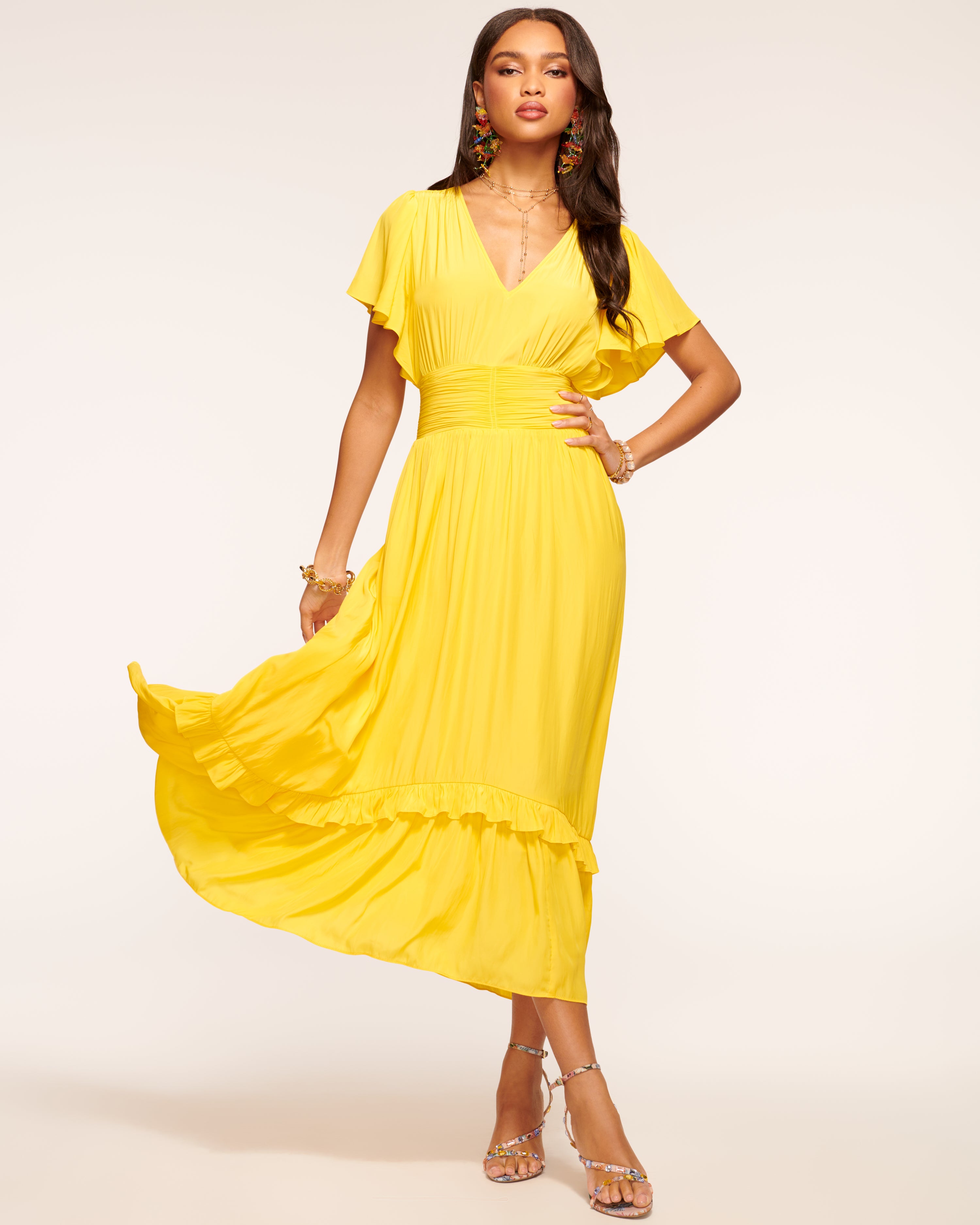 Joanie Short Sleeve Maxi Dress in Black