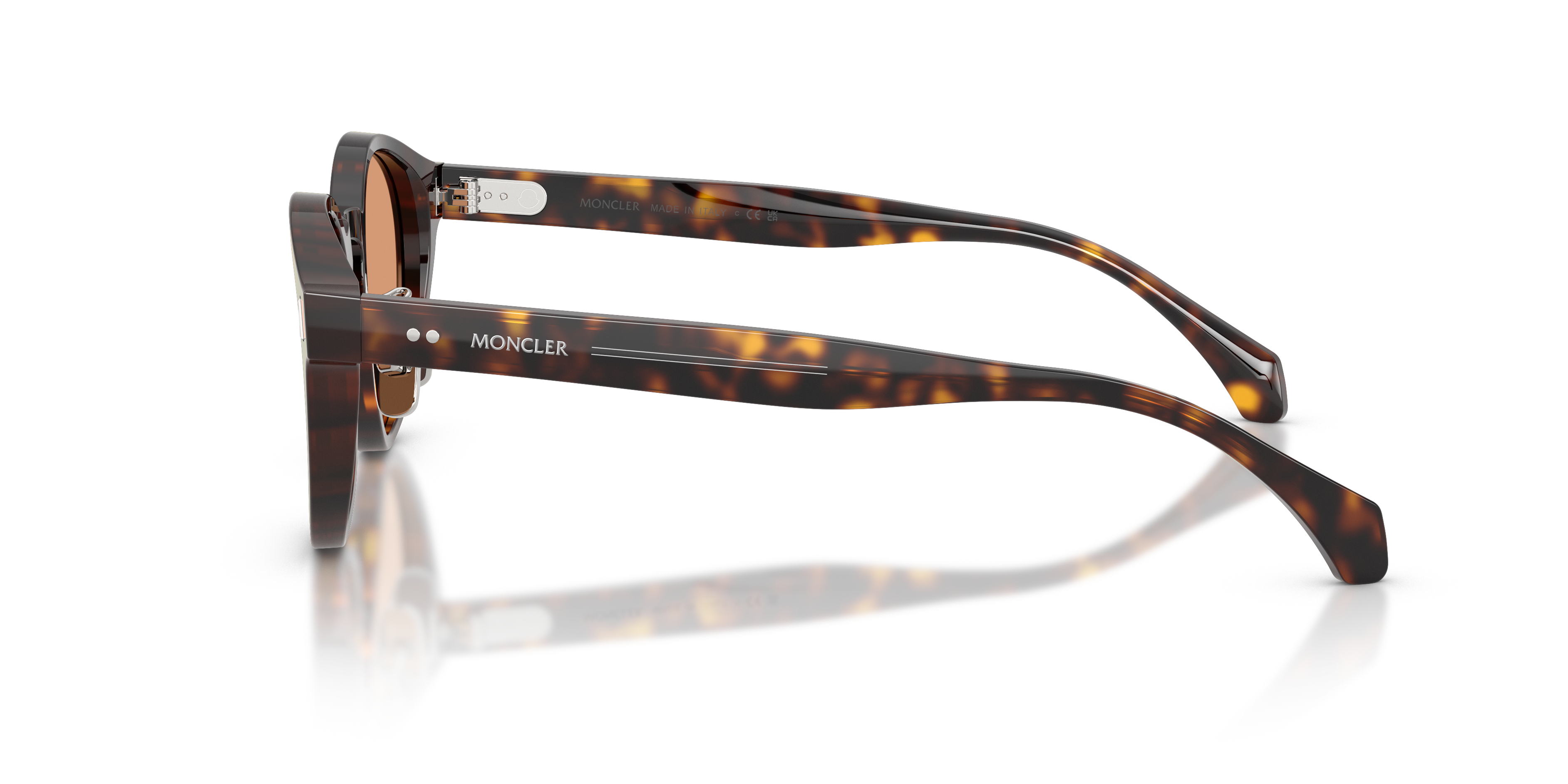 Moncler Unisex Moncler ME6017D EMBER 3002/7 Gafas de sol Acetato Tortuga Marrón Redonda Norma