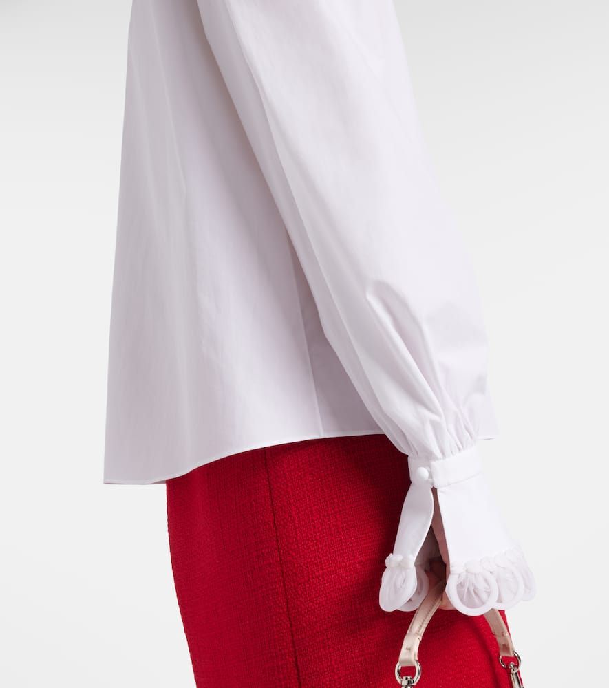Embroidered cotton poplin blouse