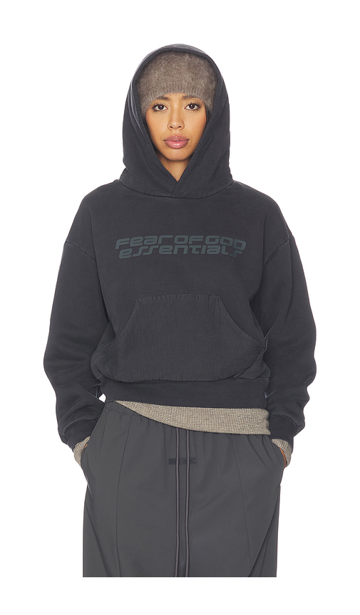 Fear of God ESSENTIALS Classic Hoodie in Vintage Black - Black. L also in M, S