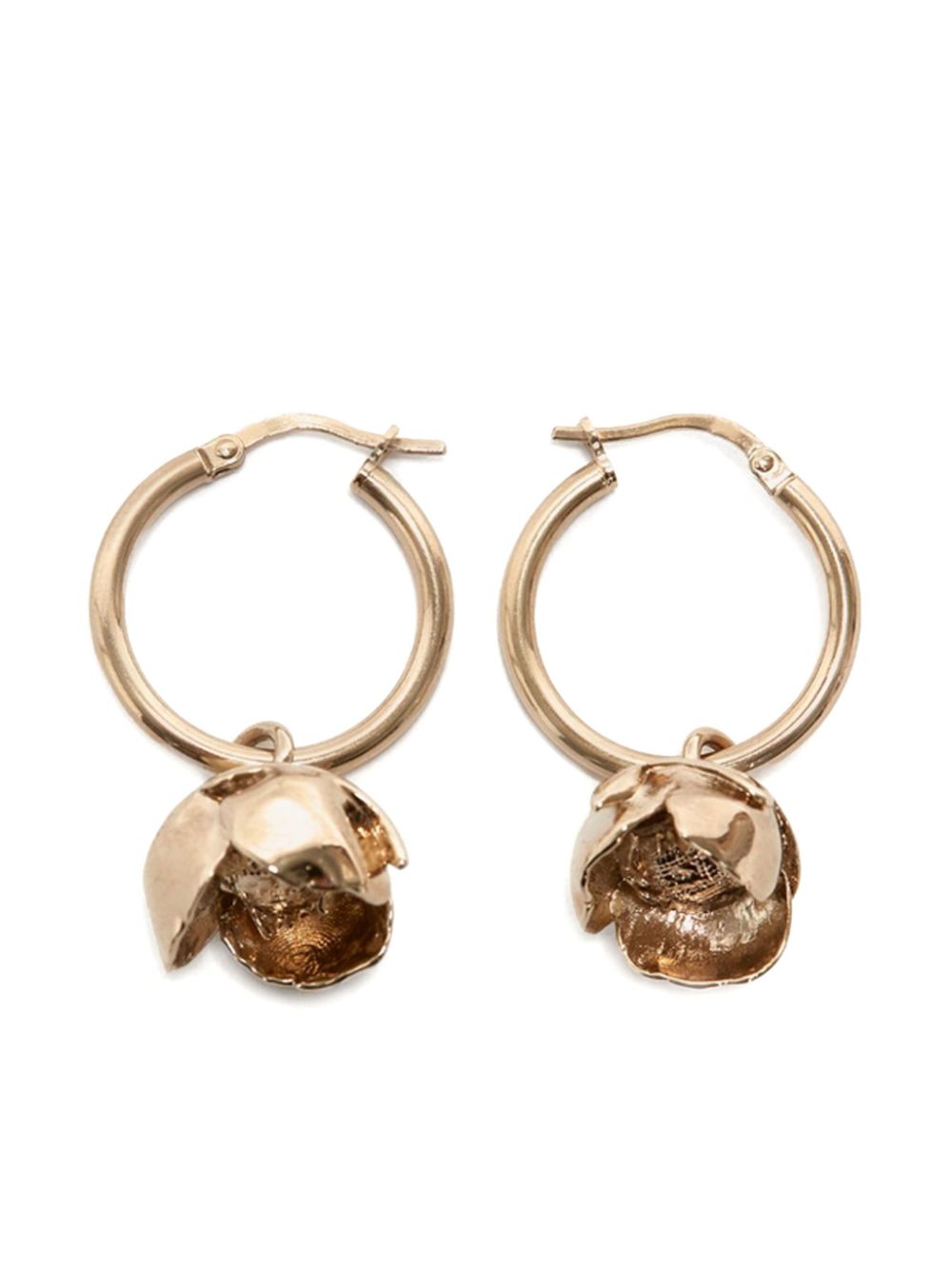 Camellia hoop earrings - Gold