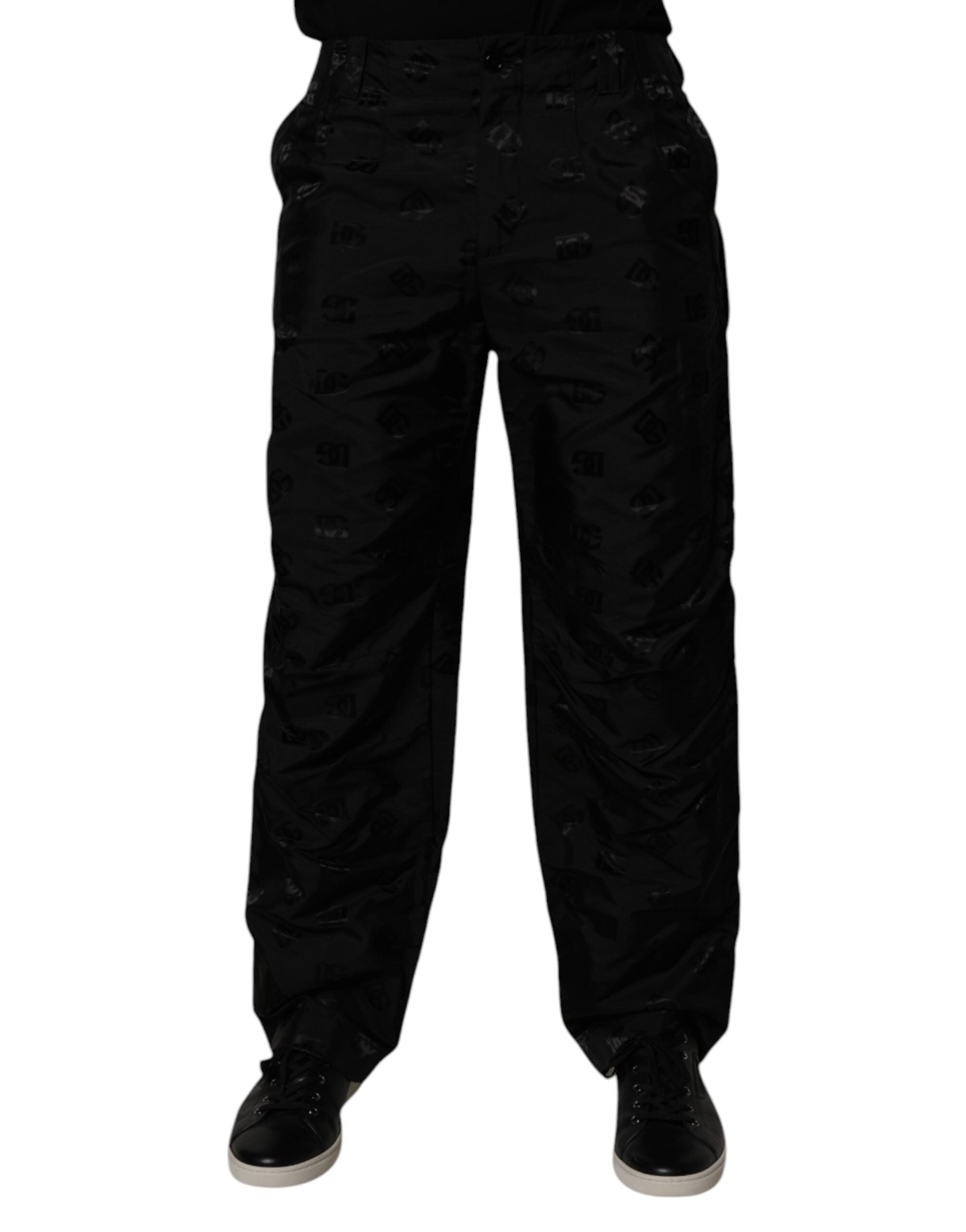 Logo Monogram Trousers — Black