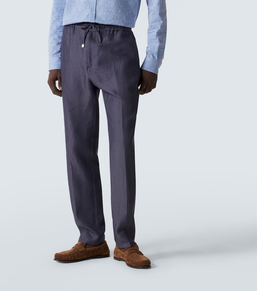 Linen slim pants