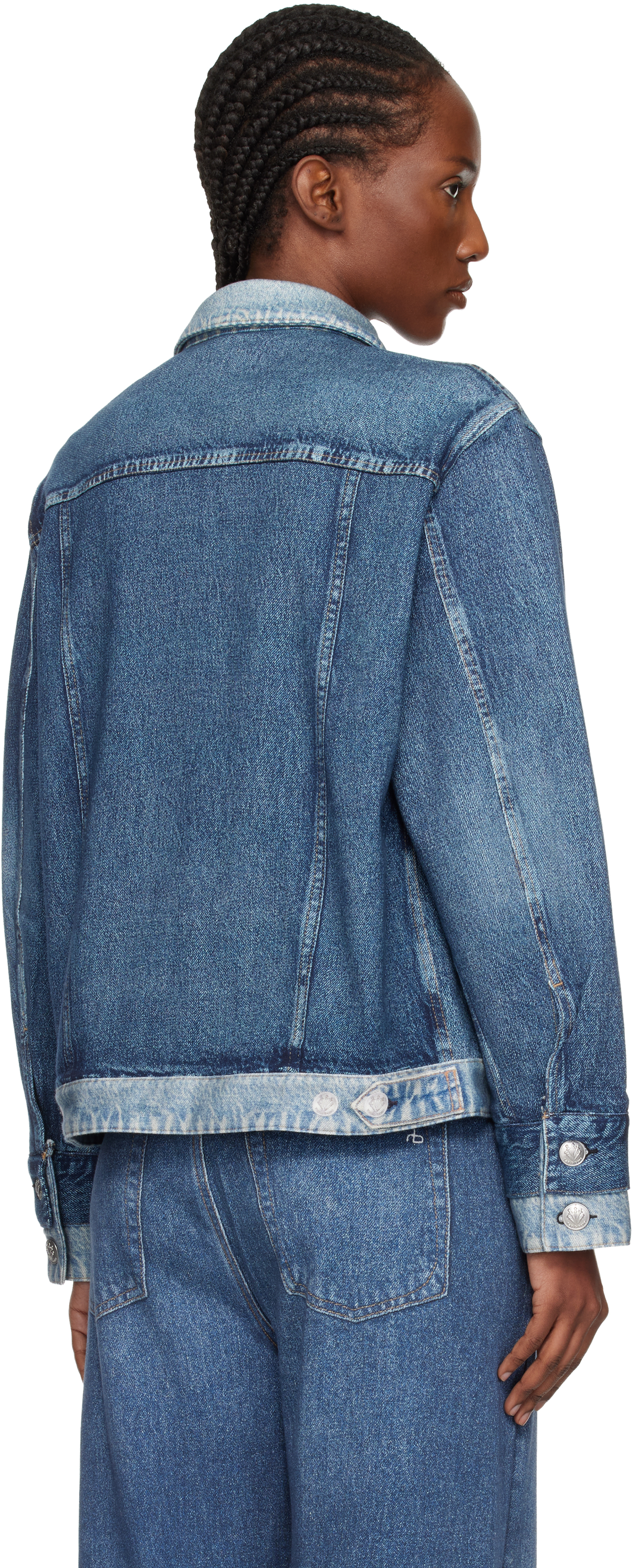 Blue rb Miramar Oversized Combo Trucker Jacket