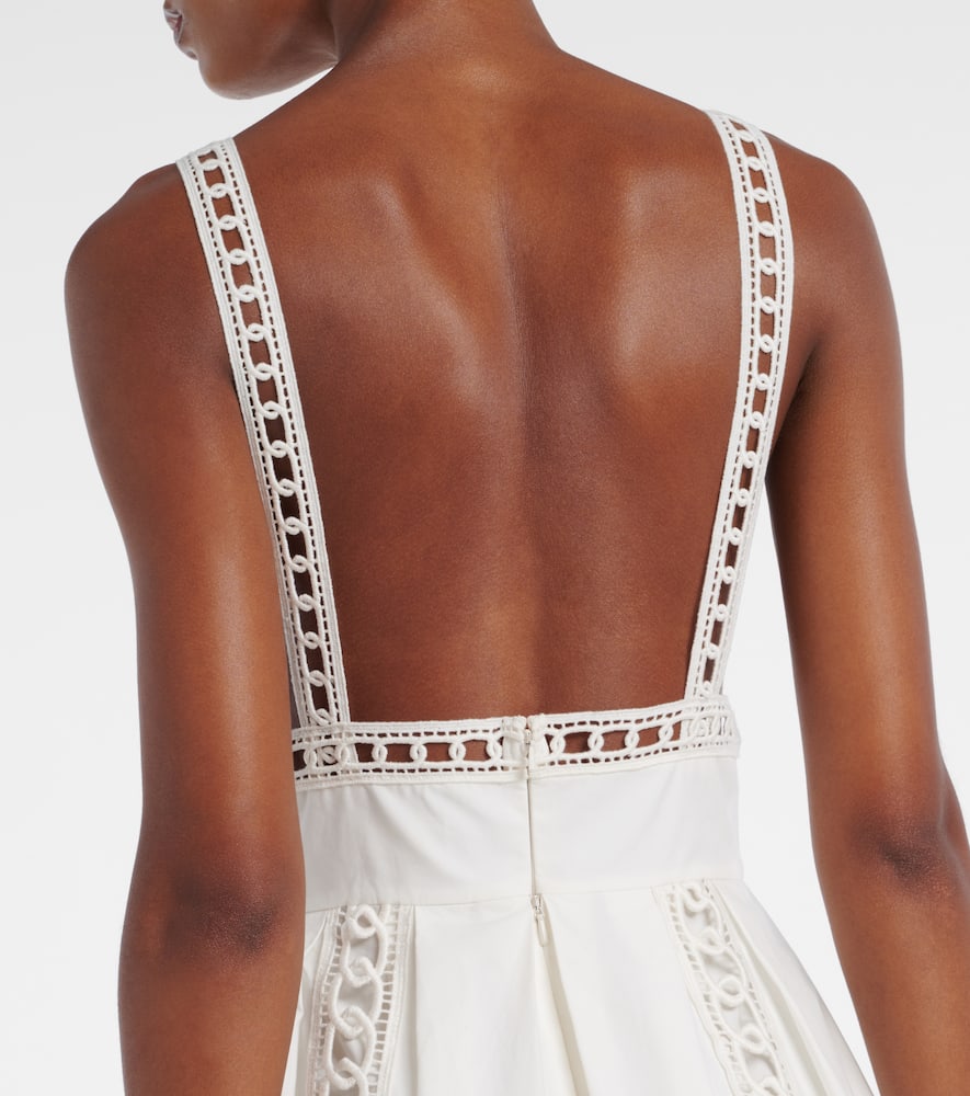 Embroidered cotton-blend midi dress