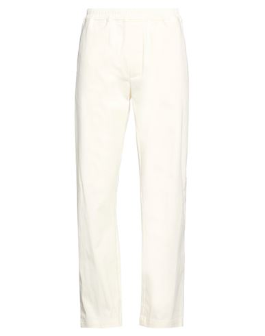 Man Pants Ivory Size L Cotton, Elastane