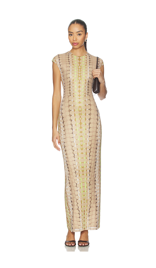 AFRM Cody Dress in Tan,Green. XXS. Also in S, XS, M, L, XL, XXL, 1X, 2X