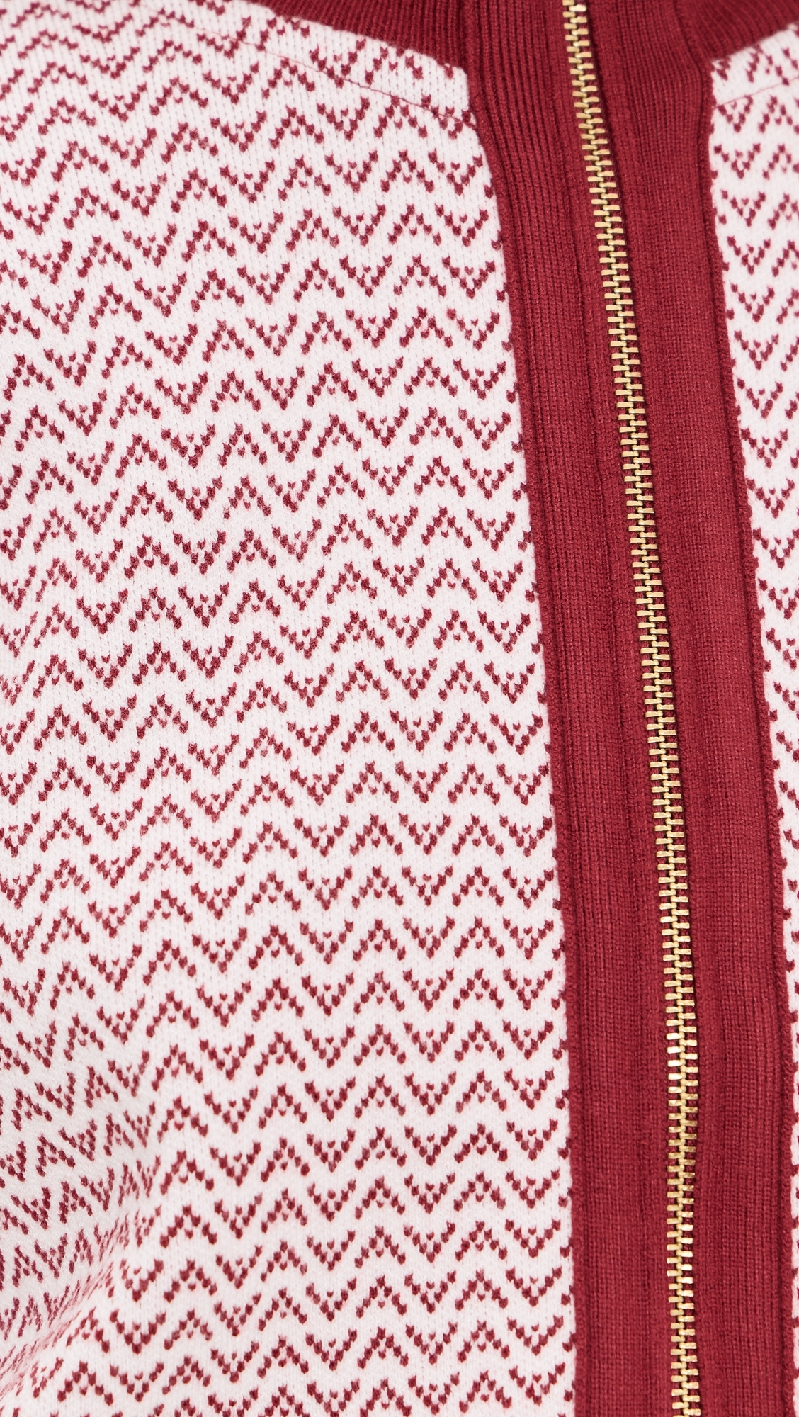 Varley Walter Knit Jacket Red Dahlia/White