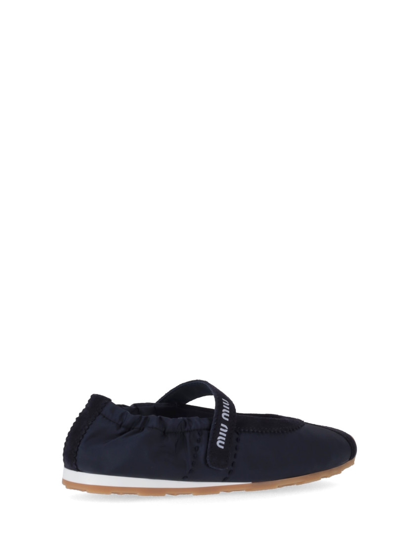 Navy Blue Logo Ballet Flats