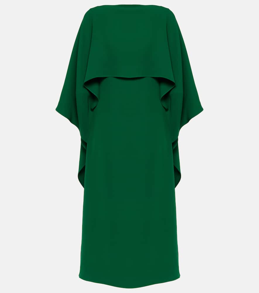 Caped silk midi dress