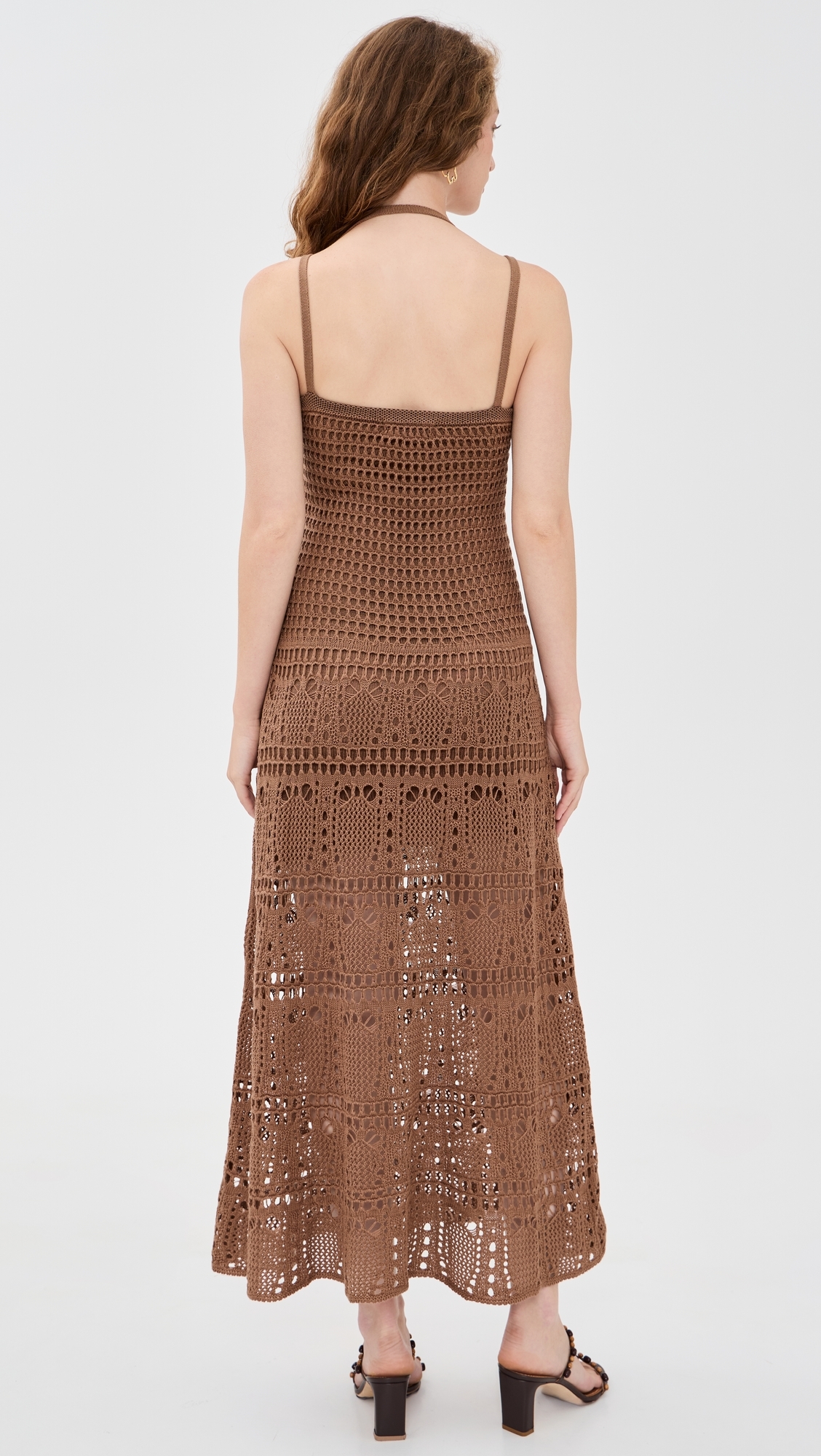 Vintage Tricot Maxi Dress Brown Castanha