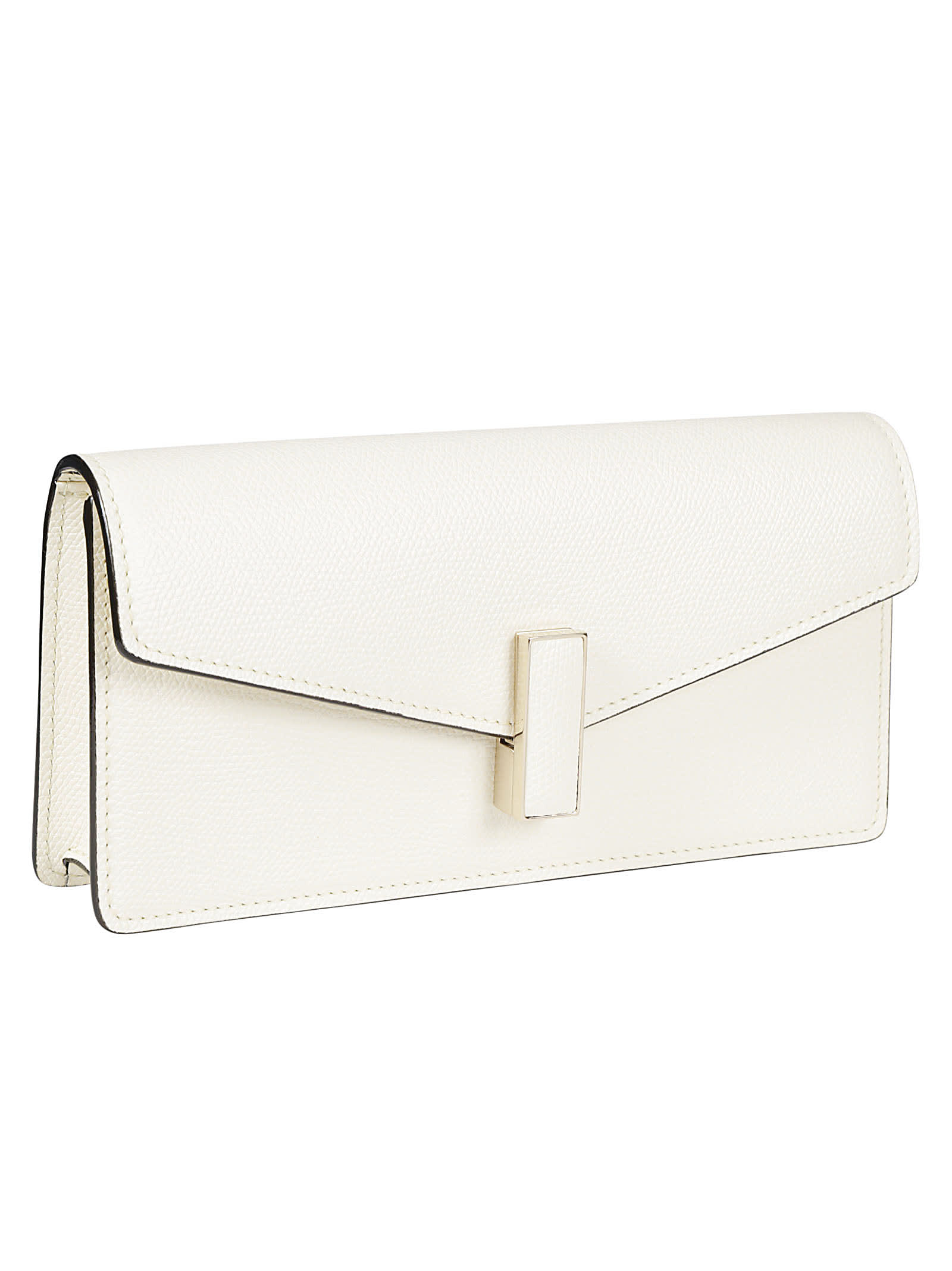 Iside leather clutch bag - Neutrals