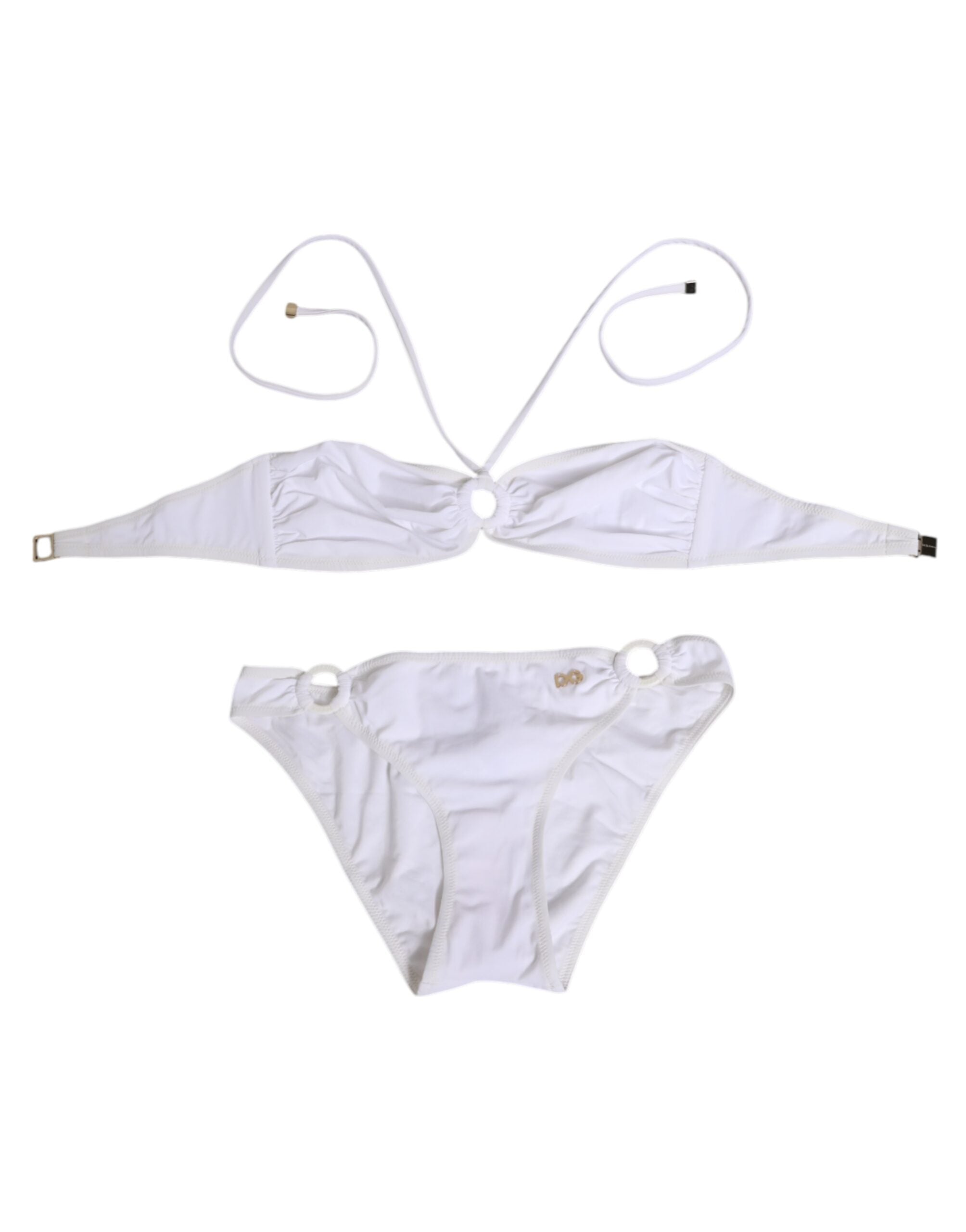 Logo Two-Piece Bandeau Swimsuit — White