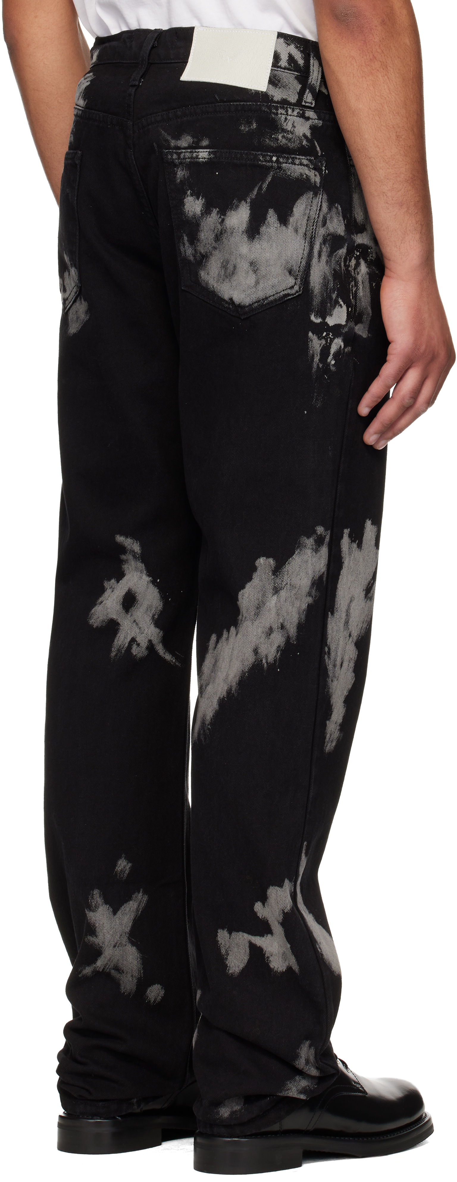 Black Bleach Straight Leg Jeans