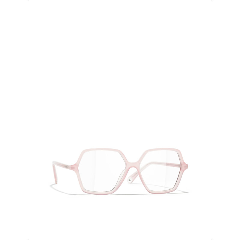 Mens Pink Square Eyeglasses