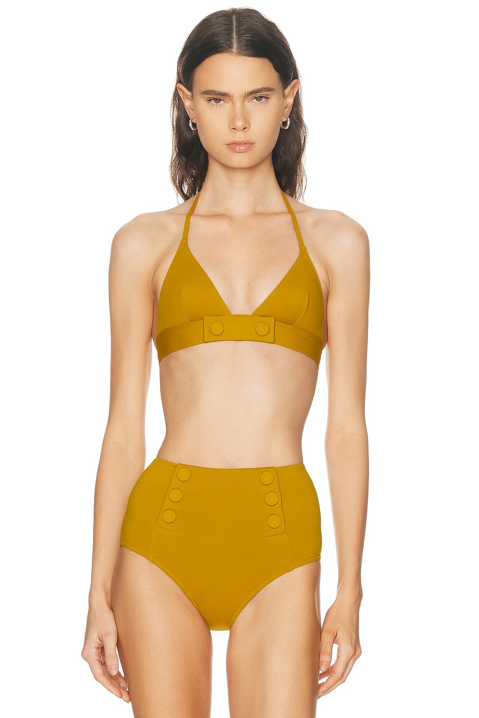 ERES Bord Bikini Top in Or - Mustard. 36 also in