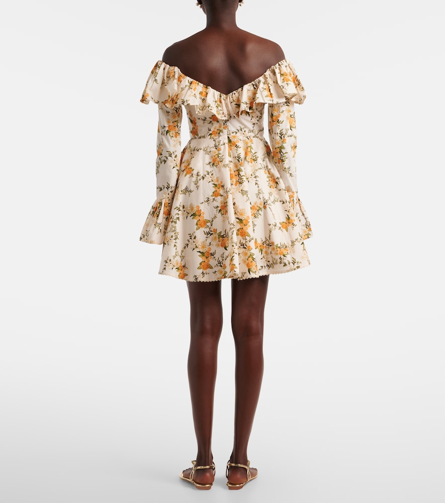 Verso off-shoulder floral cotton minidress
