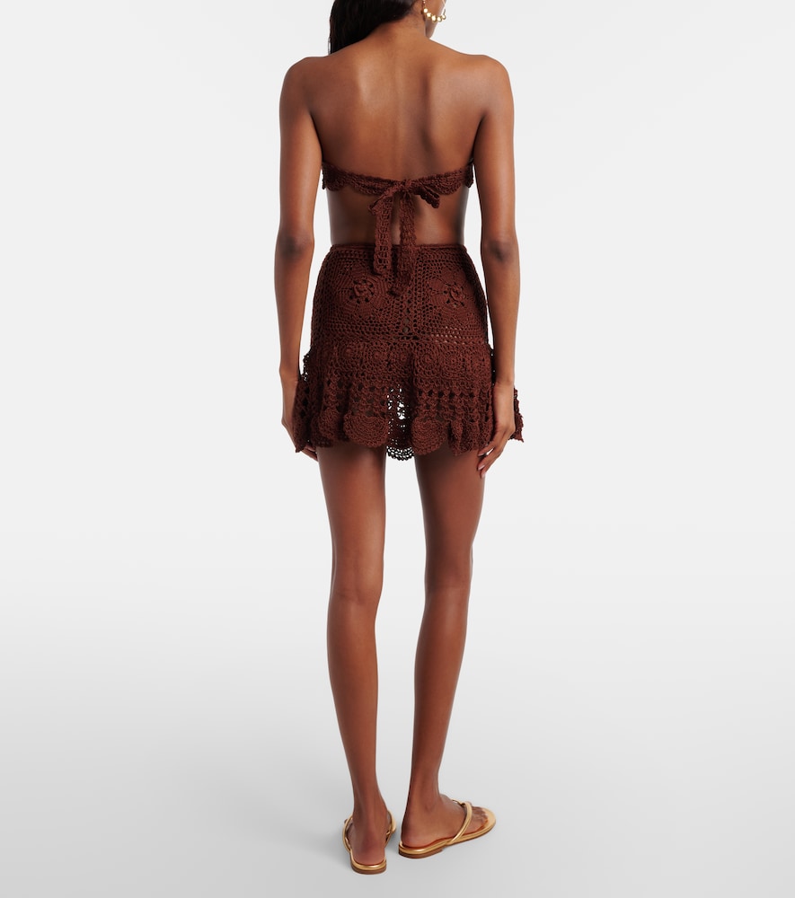 Crochet cotton miniskirt