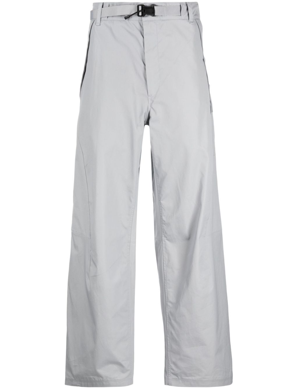 Metropolis Series belted cotton trousers - Grey