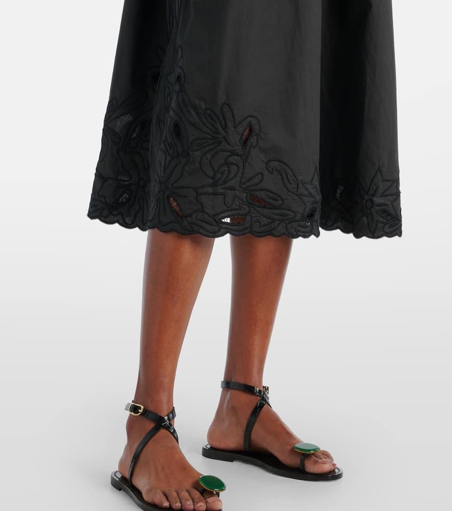 Floral embroidered cotton minidress