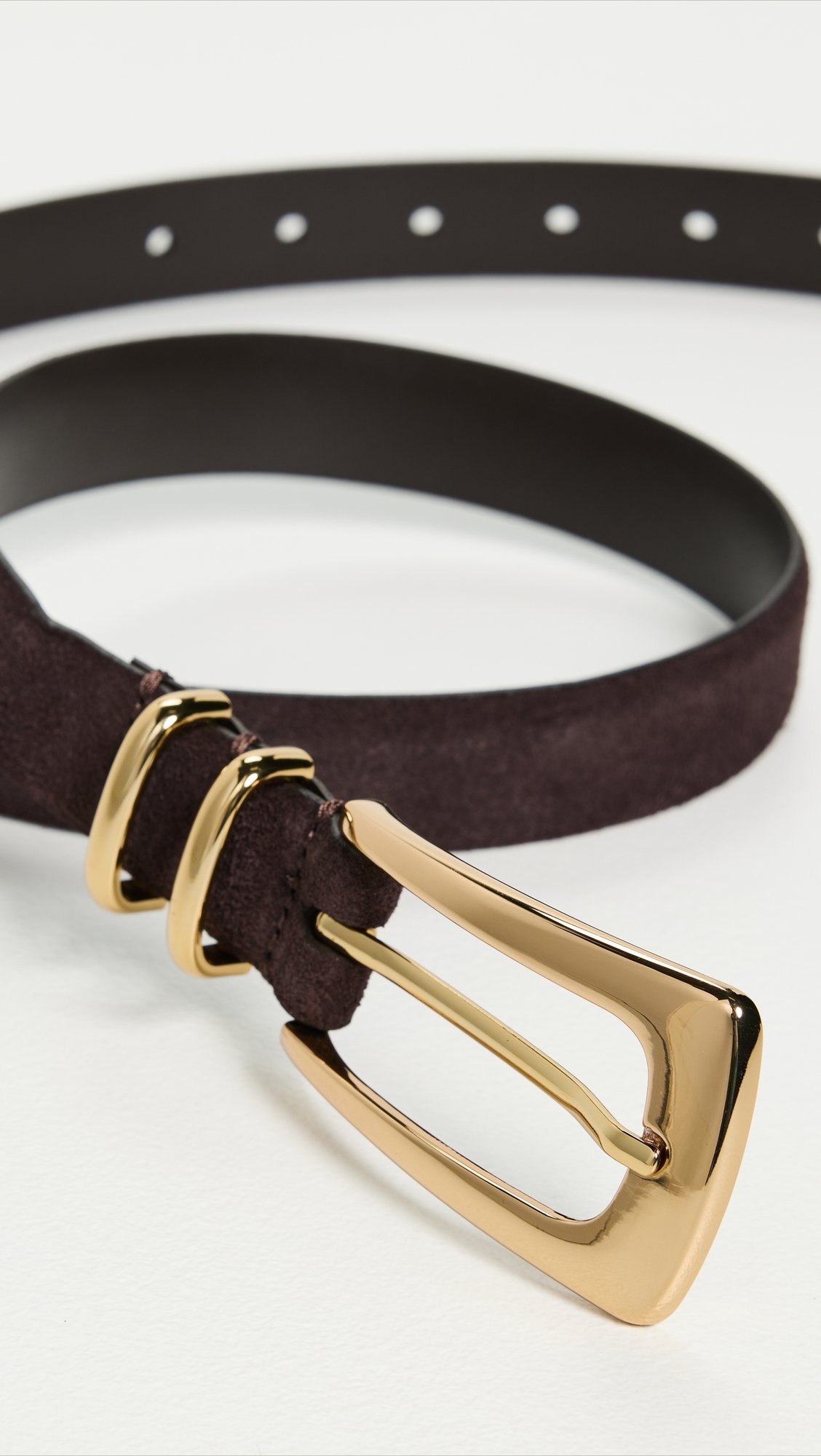 Elongated Buckle Belt Coffee Bean