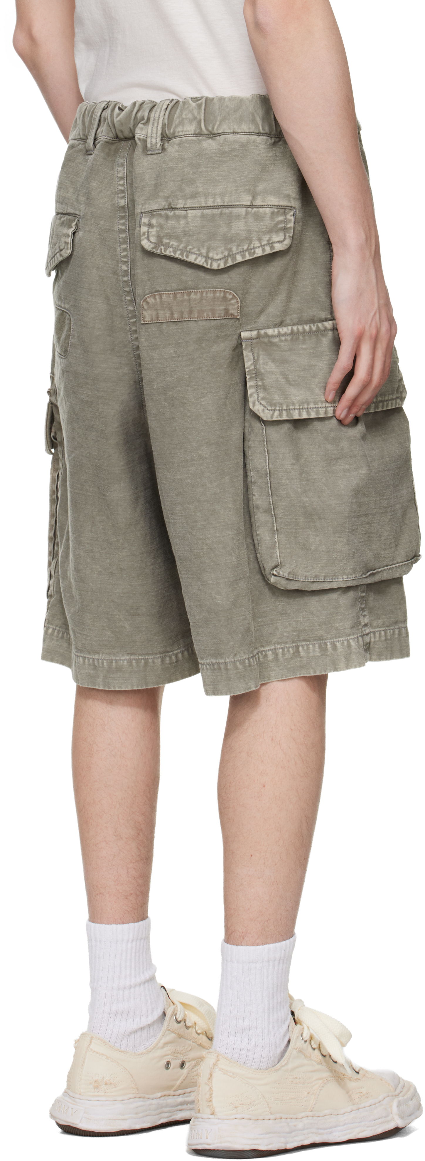 Taupe Repaired Cargo Shorts