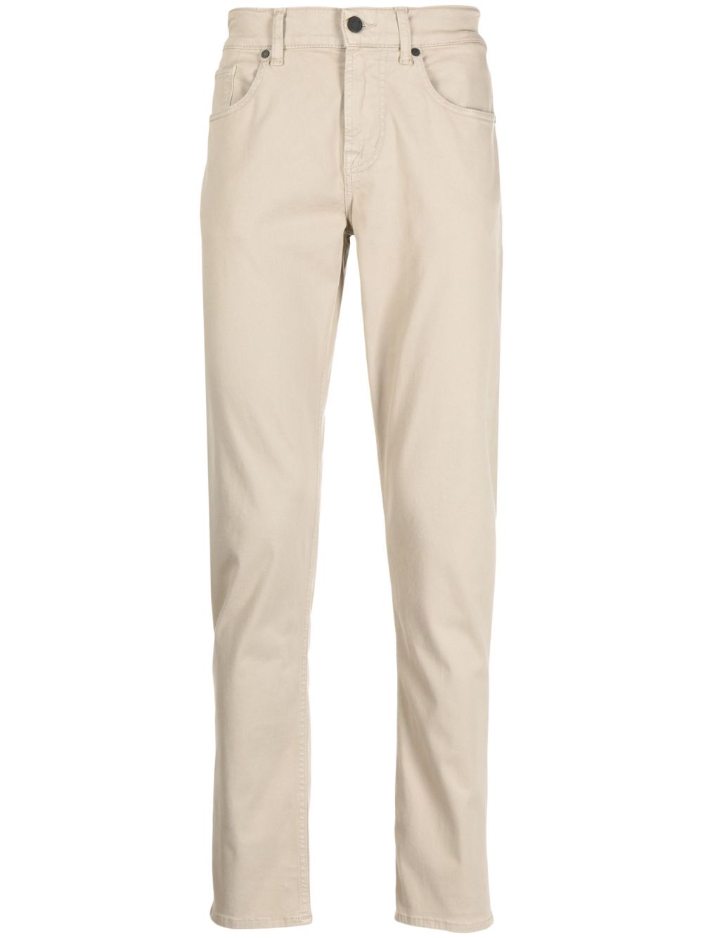 Logo-patch tapered trousers - Brown