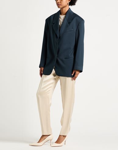 Woman Blazer Navy Size 4 Recycled polyester, Viscose, Polyester, Elastane