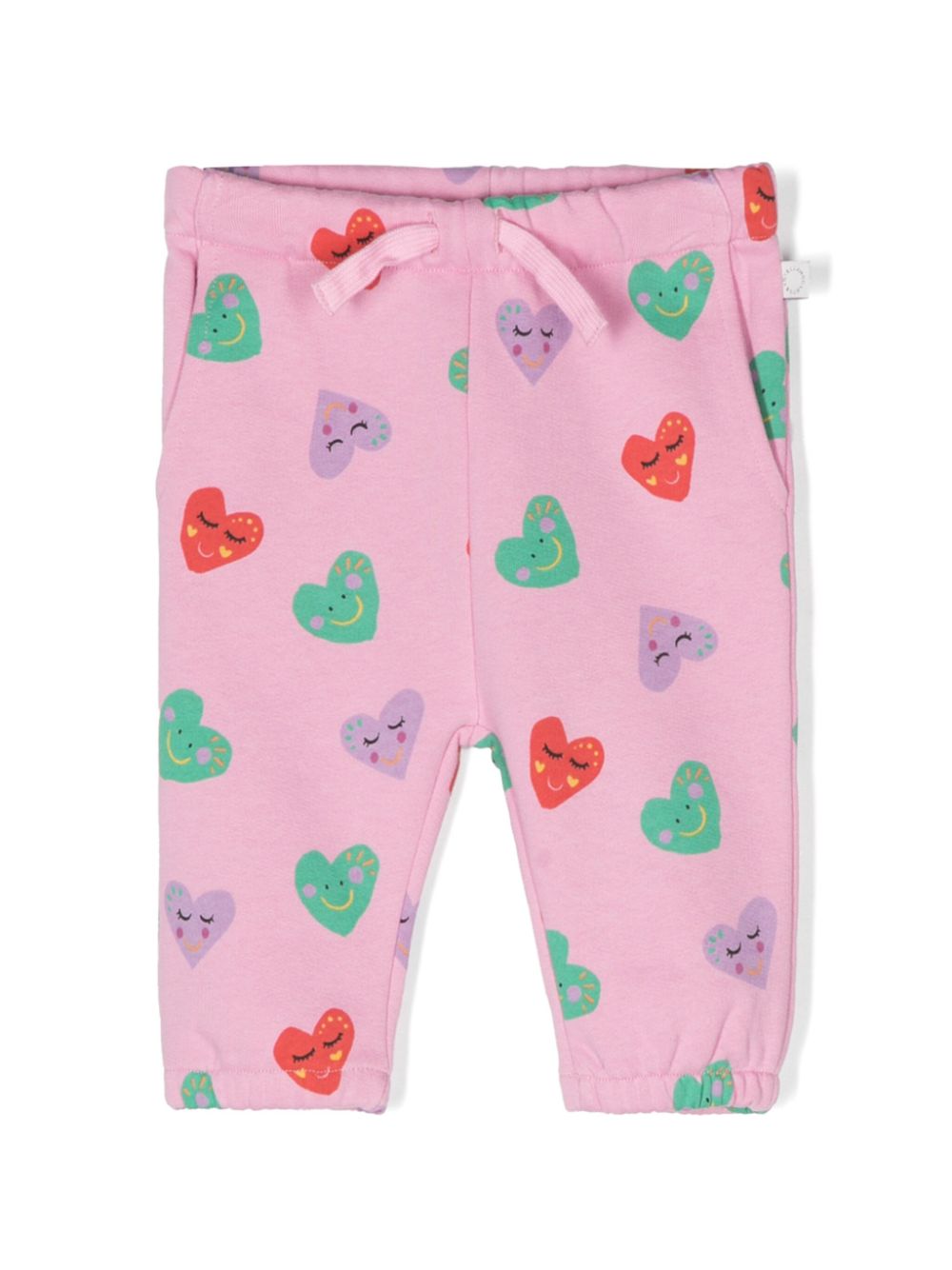 Heart-print cotton leggings - Pink