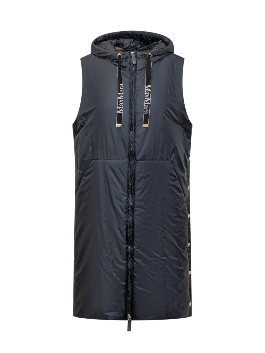 Blue Solid Hood Jacket