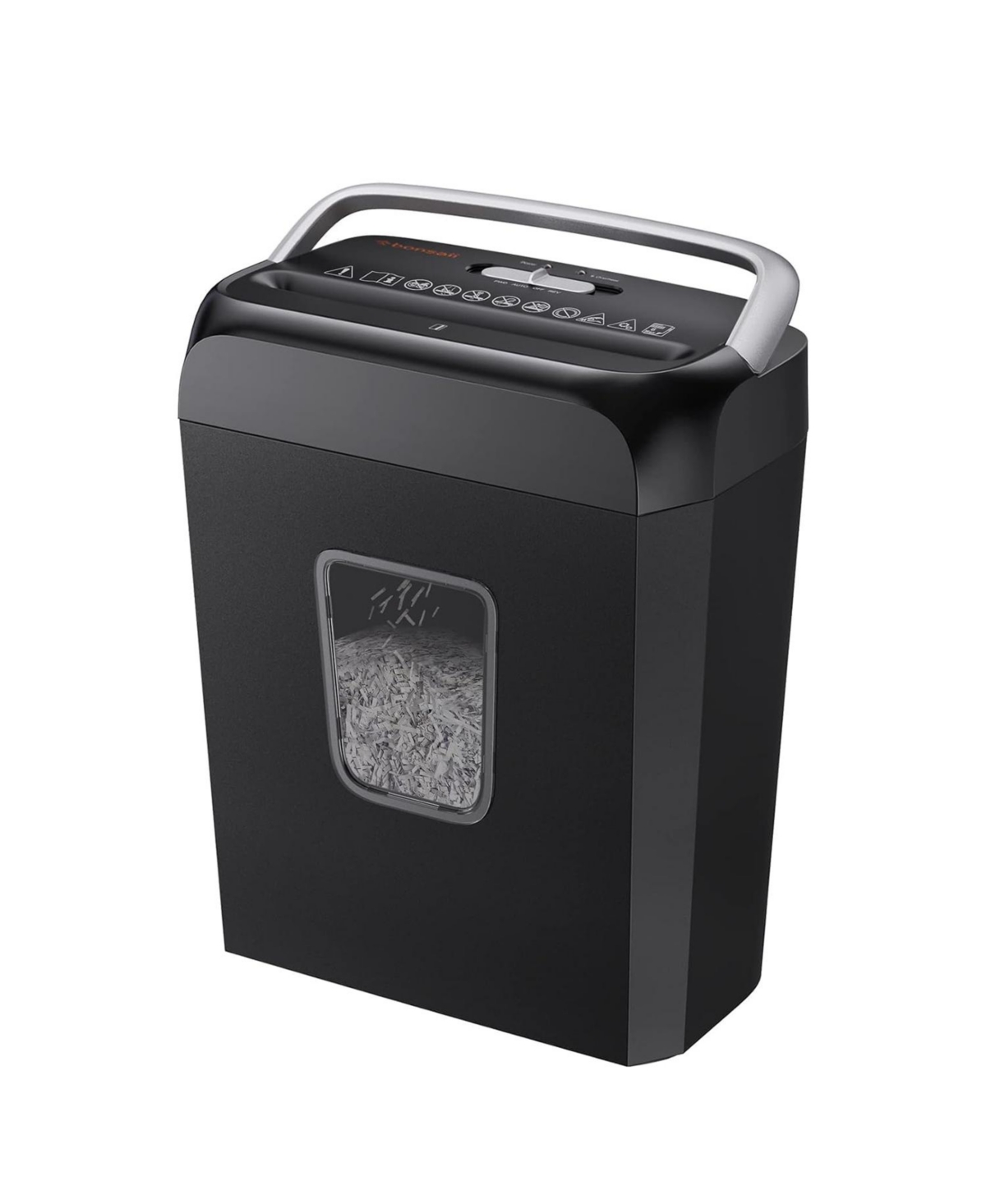 6-Sheet Crosscut Shredder for Home Office - Shreds Paper, Credit Cards, Mail, Staples, Clips - 3.4 Gal Bin with Handle - Black
