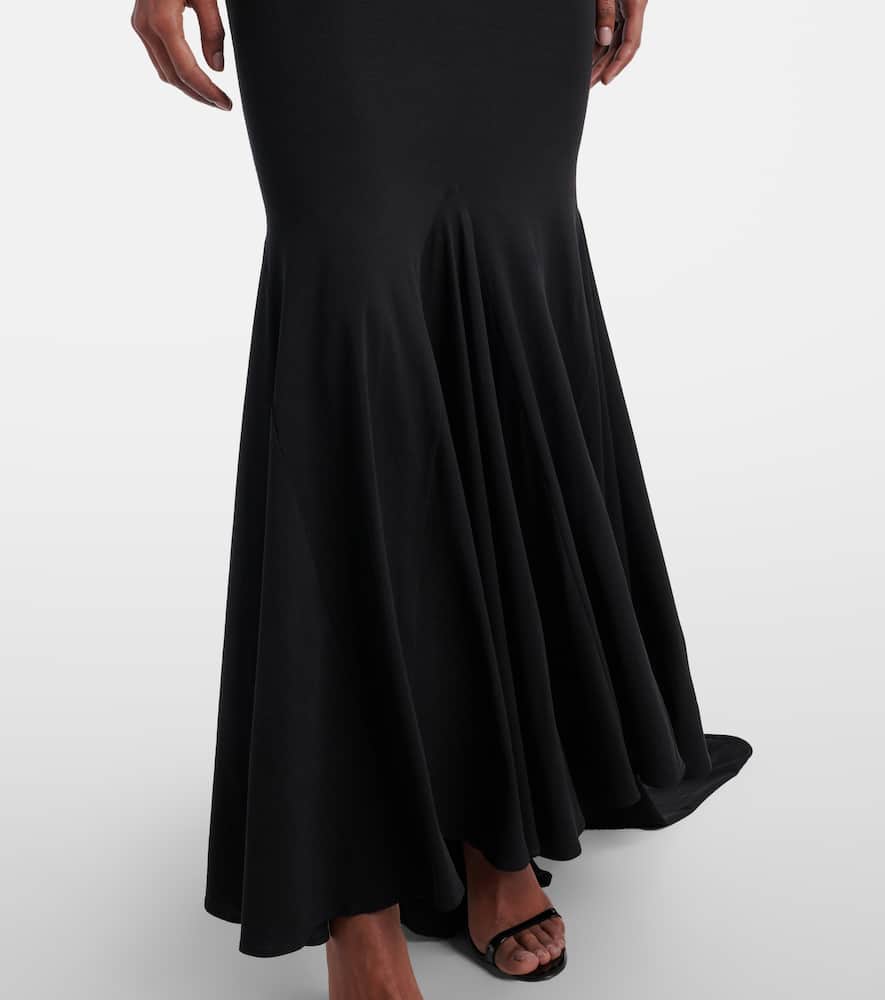 Hooded silk-blend jersey maxi dress