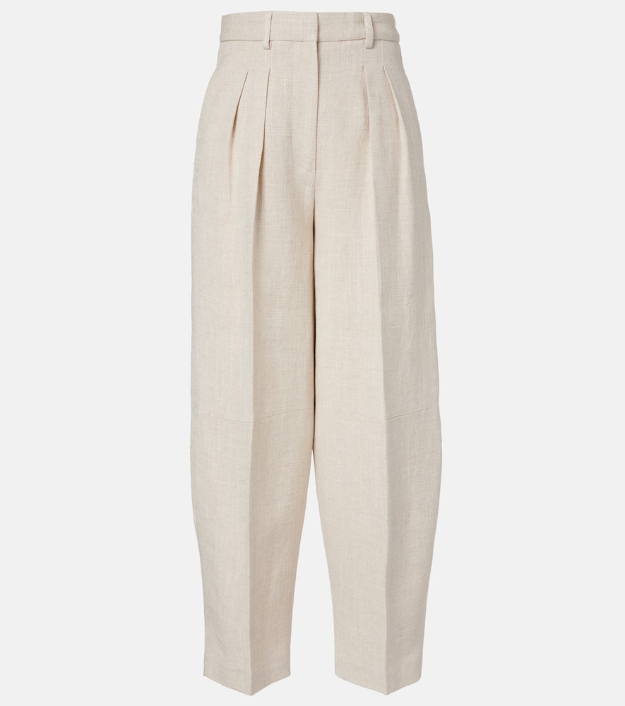 Dash cropped barrel-leg pants