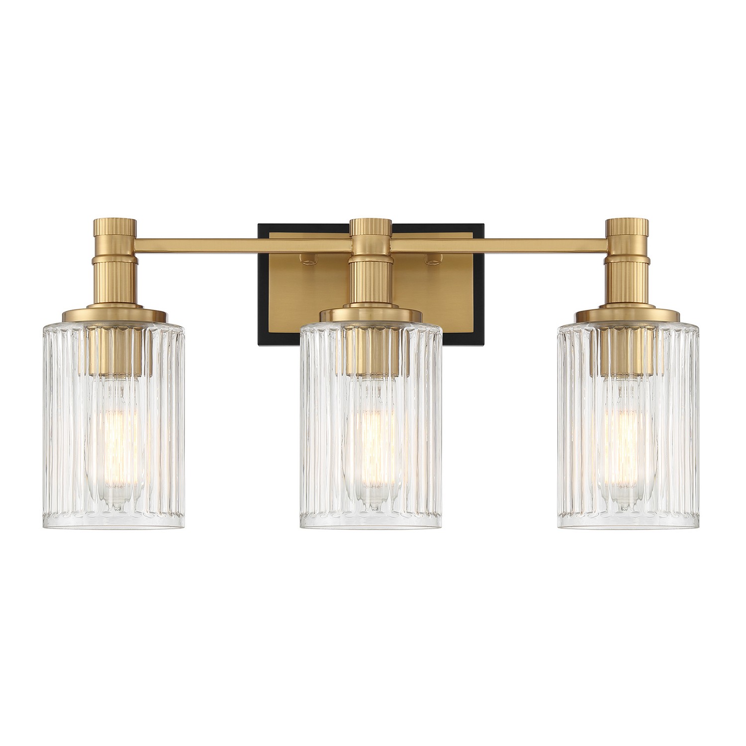 Concord 3-Light Bathroom Vanity Light in Matte Black with Warm Bra