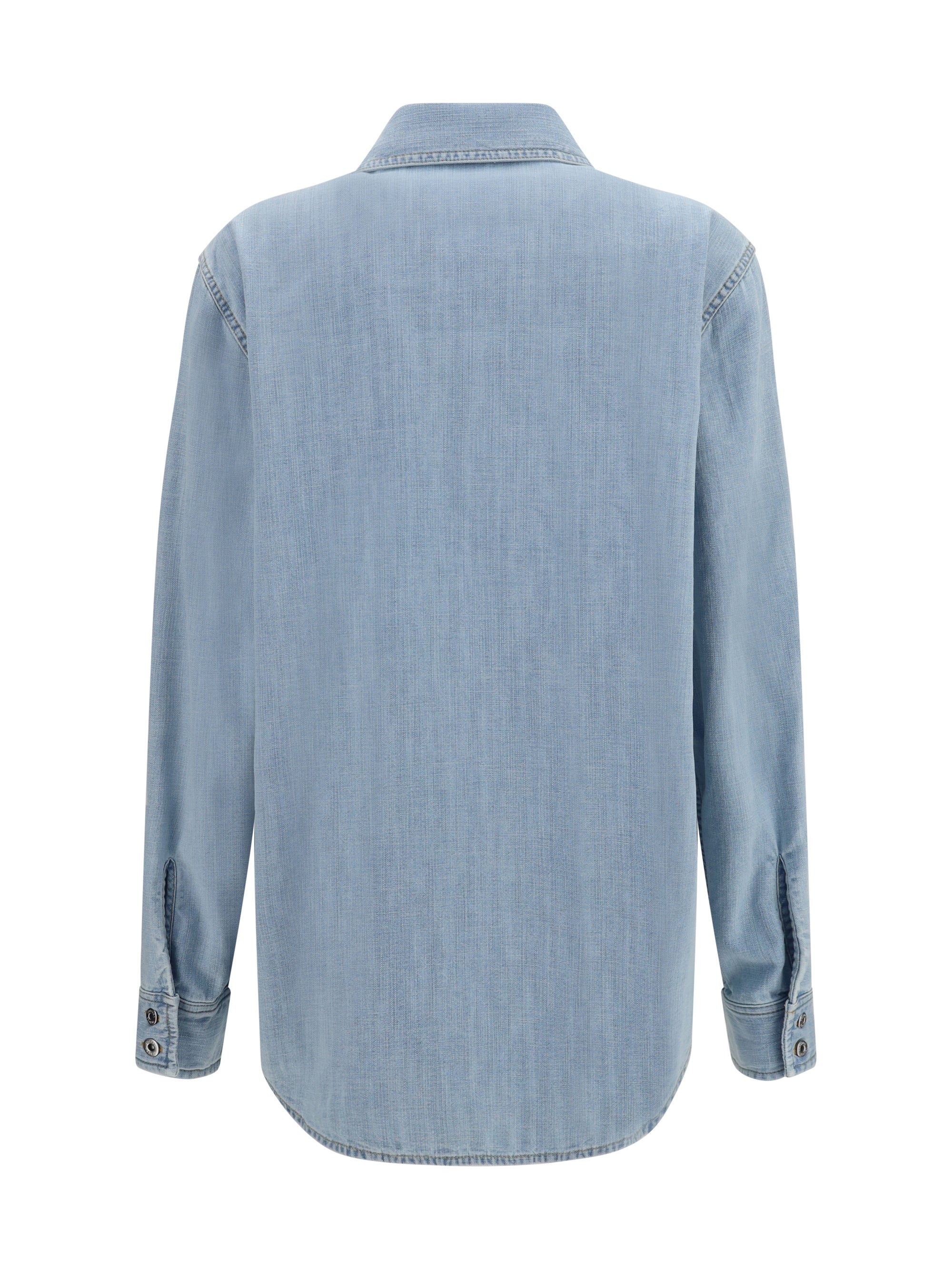 Light Bleach Denim Oversized Shirt — Blue